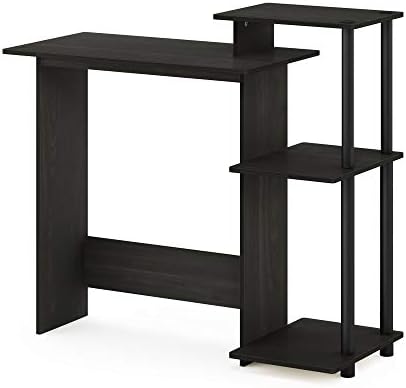 Furinno Efficient 29-Inch Black Computer Desk with Side Shelves, Gaming Desk with 3 Open Shelves, Home Office Desk, for Home Office, Study Room, Dorm, Bedroom, Black Espresso - Image 5