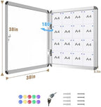 Mifuro 38"x38" Enclosed Bulletin Board, Lockable Weather-Resistant Aluminum Noticeboard for School & Office, Silver Frame w/Magentic Whiteboard - Image 5