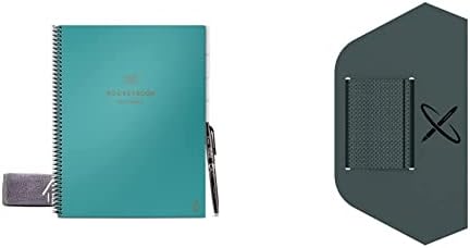 Rocketbook Multi-Subject Smart Notebook | Scannable Notebook & 1 Microfiber Cloth | Teal, Letter Size (8.5" x 11") & Pen/Pencil Holder (Pen Station) by Unknown