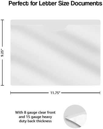 Frosted Clear Vinyl Pocket Folder, Doctor Stuff, Closed Sides, Letter Size, Clear Front Top Loading Job Jacket, Documents Holder for Office, High School and Medical Files, Pack of 25 - Image 2