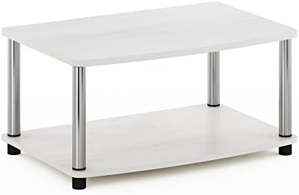Furinno Turn-N-Tube 2-Tier Printer Table with Storage, Under Desk Printer Stand, Toolless Assembly, for CPU, Work Supplies, Home Office, White Oak - Image 6