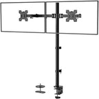 WALI Extra Tall Dual LCD Monitor Fully Adjustable Desk Mount Fits 2 Screens up to 27 inch, 22 lbs. Weight Capacity per Arm (M002XL), Black by WALI
