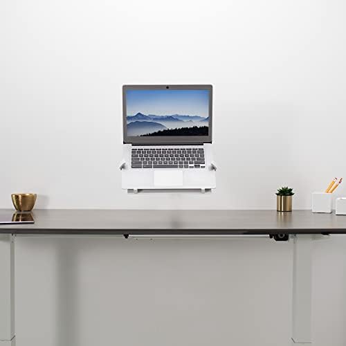 VIVO Height Adjustable Pneumatic Extended Arm Laptop Wall Mount, Full Motion Articulating Notebook Tray, Fits 10 to 15.6 inch Screen, White, MOUNT-V001GLW - Image 4
