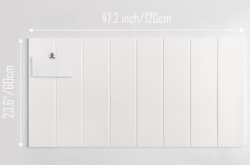 24"x47" Large Cork Board Alternative – 8 Pack Shiplap Felt Wall Tiles with Safe Removable Adhesive Tabs | Felt Bulletin Board for Walls Pin Board for Office, Home, Classroom, Kids Room – Pure White - Image 4