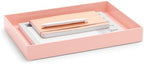 Poppin Stackable Large Accessory Tray - Modular Lacquer Desk Trays for Office Organization, Color-Coordinated Office Supplies for Desk, Paper Trays (Blush Pink, Large Accessory) - Image 2