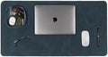 LEATHER VILLAGE Real Leather Desk Pad 3mm Thick Double Layer Desk Mat Blue. by LeatherVillage