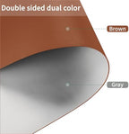Leather Round Table Cover, 1.8mm Thick, Dia.42 Inch, Brown+Gray - Image 2