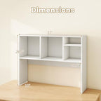 GIANTEX Desktop Bookshelf, Countertop Storage Hutch with 4 Shelves for Computer Desk, Dressing Tabletop Display Rack, Multipurpose Desk Hutch Storage Organizer for Home Office Dorm, White - Image 3