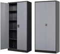 Fesbos Metal Storage Cabinet-72” Tall Steel File Cabinets with Lockable Doors and Adjustable Shelves-Black&Gray Steel Storage Cabinet for Kitchen, Office, Garage by Fesbos