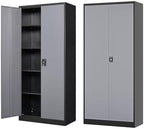 Fesbos Metal Storage Cabinet-72” Tall Steel File Cabinets with Lockable Doors and Adjustable Shelves-Black&Gray Steel Storage Cabinet for Kitchen, Office, Garage by Fesbos