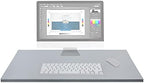 AKOZLIN 35.4"x 18.9" Soft PU Leather Surface Office Desk Mouse Mat Anti-Push Pad with Full Grip Fixation Lip Table Blotter Edge-Locked Protector Grey - Image 7