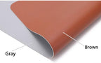 Leather Table Cover,1.8mm Thick,24x48 Inch,Table Protectors for Rectangle,Waterproof Desk Pad, Scratch - Resistant Craft Mat for Dining Table, Office Desk and Art Station (Brown + Gray) - Image 2