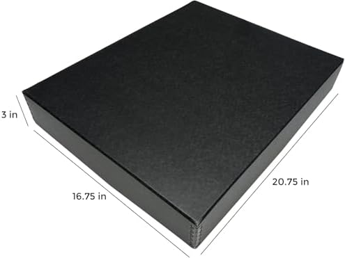 Lineco Drop Front Archival Storage Box, 16.75x20.75x3 in, Black, 2 Pack - Image 2