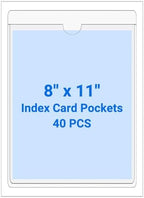 40 PCS Clear Self Adhesive Plastic Label Pockets, Top Loading Business & Library Index Card Holders, Peel and Stick Sleeves for Storage Bins, Totes, Binders and Drawers (8 x 11 Inch) by Kvatr-X