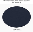 Graf Lantz - Merino Wool Oval Placemat - Marine (14" H x 19" W) - 3mm Merino Wool Felt Table Mat - Moisture Wicking - Odor, Stain, Heat & Dirt Resistant - Luxury Home Decor - Made in the USA - Image 4