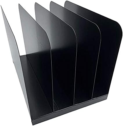 Huron Desktop File Organizer Vertical 4 Slot, Black Commercial Grade Steel - Image 2