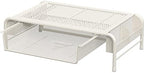 Simple Houseware Metal Desk Monitor Stand Riser w/ Organizer Drawer, White - Image 2