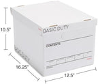 Staples Storage & Filing Box, Basic-Duty with Handles & Removeable Lid, Letter & Legal Size Documents, Stackable, 20-Pack, White/Black - Image 6