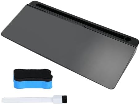 Zerone Desktop Whiteboard Desktop Whiteboard Stand Glass Dry Erase Board with Marker and Eraser, Smooth Writing Tempered Glass Whiteboard Mobile Phone Stand for Desk Organization - Image 2