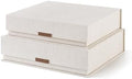 Soul & Lane - Letter Keepsake Storage Box, Magnetic Lid, Set of 2, Beige by SoulLane