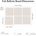 36" x24" Large Felt Bulletin Board, Bold-Stripe 6-Pack Cork Boards - Image 3
