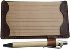 Genuine Leather Note Index Card Holder Slim Pocket Sleeve 3 x 5 Cover for Travel Sleeve 3" x 5" (12.7cm x 7.6cm) Vertical Note Card Case Weatherproof 05 (Brown, 3 x 5) - Image 2