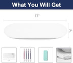 TSJ OFFICE Glass Desktop Whiteboard - 17 X 7 Inches Small Dry Erase Board with Warm White Light, Glass White Board Surface Notepad with 1 Drawer, Desk Organizers for Office, Home, School Supplies - Image 2