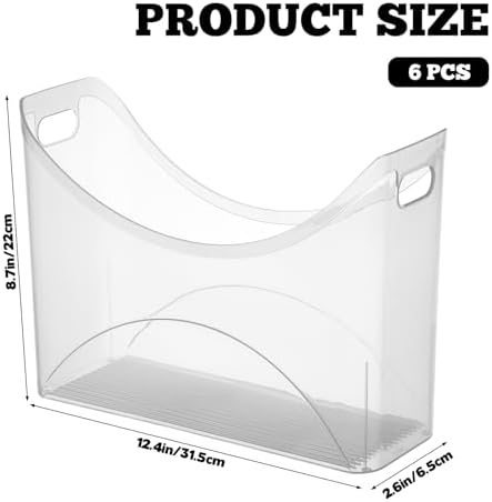 6 Pack Scrapbook Paper Storage with Handle Clear Vinyl Sheets Storage Bins Organizer Plastic Scrapbook Paper Holder for 12x12 Inch Craft Papers Book Cardstock Files Magazines Documents - Image 2