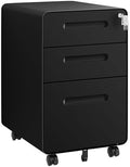 3 Drawer Mobile File Cabinet with Lock and 4 Keys by LVSTEEL