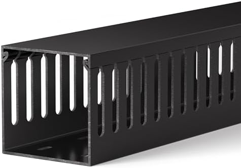 ZhiYo 3"H x 3"W Cable Raceway, 6ft Under Desk Wire Management Channel Black by ZhiYo