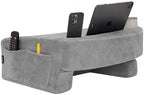 Reading Pillow for Gaming – Extra Large Lap Desk & Arm Rest with Cup & Phone Holder, Adjustable Heights, Laptop Support, Large Pockets – Comfortable for Work, Gaming & Crocheting (Furry Grey) by TabCouchCaddy