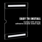 xydstay 8.5 x 11 Acrylic Wall Sign Holder 12 Pack, Clear Frame with Tape - Image 2
