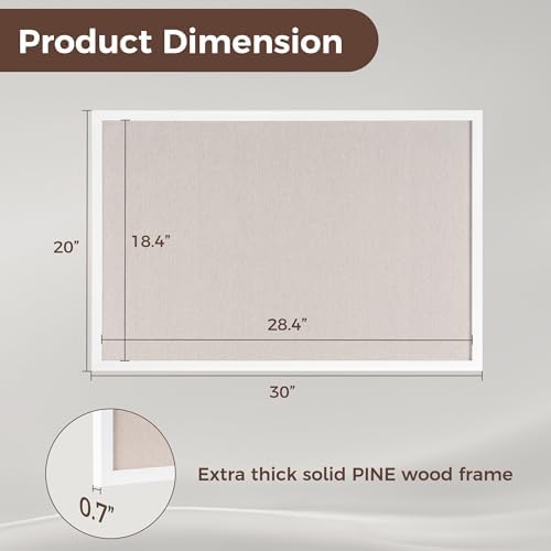 Fun Memories Cork Board Bulletin Board for Office, 20" x 30" Pine Wooden Framed Corkboard, Wall Mounted Notice Pin Board for School Home & Office, White - Image 2