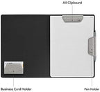 LHiDS Magnetic Business Portfolio Lite Resume Padfolio Organizer with Clipboard, Paper Clip, Writing Pad, Pen/Card Holder, Magnetic Closure for Work, School and More (Grey, A4/Letter) - Image 2
