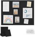 48" x 36" Decorative Bulletin Boards, Large Cork Board Alternative | 50 Pushpins, 60 Adhesive Tabs, Solid-Tile 12-Pack Felt Wall Tiles, Cork Boards for Office Push Pin Board Felt Board, Black by Unknown