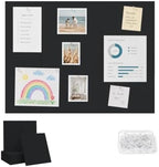 48" x 36" Decorative Bulletin Boards, Large Cork Board Alternative | 50 Pushpins, 60 Adhesive Tabs, Solid-Tile 12-Pack Felt Wall Tiles, Cork Boards for Office Push Pin Board Felt Board, Black by Unknown
