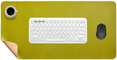 Dual-Sided Office Leather Cork Desk Mat Waterproof Non Slip Large Mouse Pad by Unknown