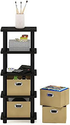 Furinno Turn-N-Tube Toolless 4-Tier Storage Shelves, Espresso - Image 6