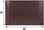 DACASSO Leather Desk Pad with Side Rails - Luxury Leather Desk Blotter for Writing - Executive Desk Surface Protector - (Chocolate Brown, 22” x 14”) - Image 3