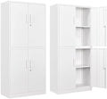 Metal Storage Cabinet with 3 Adjustable Shelves,Garage Storage Cabinet with Lock,White Metal Cabinets with Locking Doors,71" 4 Door Pantry Cabinet,Lockable Cabinets for Home,Office,Garage,Kitchen by SISESOL