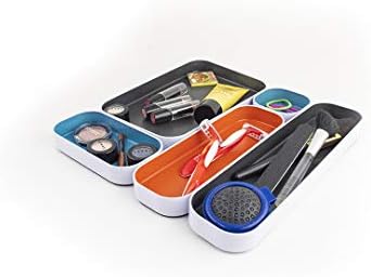 Three by Three Seattle Metal Drawer Organizer Tray Set, 5-Pc, 1" (Gray Mix) - Image 4