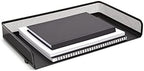 TRU RED Side-Load Stackable Metal Letter Tray, Matte Black, 2-Pack by TRURED