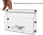 Marketing Holders 4 Pack Outdoor Brochure Box with Lid Metal Mount Clear Acrylic Caddy Holds 11" x 4" Horizontal Trifolds and 3.5" x 2" Business Cards with Take One Sticker Hangs On Smooth Surfaces - Image 3
