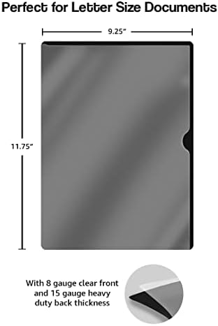 Black Vinyl Folders, Heavy Duty Plastic Folders with Clear Front Pocket, Doctor Stuff, Letter Size L-Type Document Holder for Home, Office and Medical, Pack of 100 - Image 3