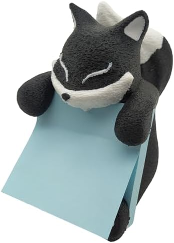Fox Sticky Note Dispenser Cute Pop Up Sticky Note Holder Animal Fun for Desk Home School Office, 3x3 in, Black, C15 by RhyNSky