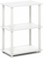 Furinno Turn-N-Tube Storage Shelves, 3-Tier Book Shelf, Corner Shelf, Toolless Open Shelves, for Organization and Storage, Living Room, Garage, Home Office, White - Image 5