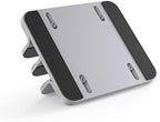 JOKItech Double Aluminum Laptop Vertical Stand Organizer, Sturdy Notebook Computer Holder Stand Compatible with New Liquid Retina XDR Apple MacBook Air/Pro/Neo, Mac mini, Apple TV & iPad Pro - Silver - Image 3