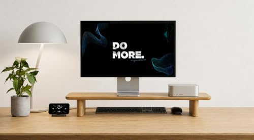 White Oak Single Monitor Stand Riser - 31.5" Wooden Monitor Stand for iMac, Laptop & Monitor, Minimalist Desk Shelf Organizer - Image 6