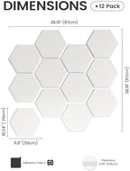 Fluxynara 12-Pack Hexagon Felt Bulletin Board Tiles, Milky White-1 - Image 2