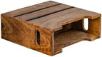 Mie Creations Wooden Magazine Holder with Handle, Newspaper Basket 10'' - Image 5